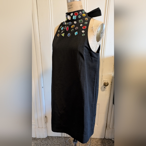 STAUD Black Mini Dress Rhinestones - Picture 5 of 8